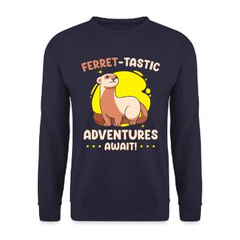 Cadeau de furet pour les propriétaires de furets - Sweat-shirt Unisexe - marine - Devant - Alina (178cm) & Michal (187cm)