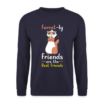 Cadeau de furet pour les propriétaires de furets - Sweat-shirt Unisexe - marine - Devant - Alina (178cm) & Michal (187cm)