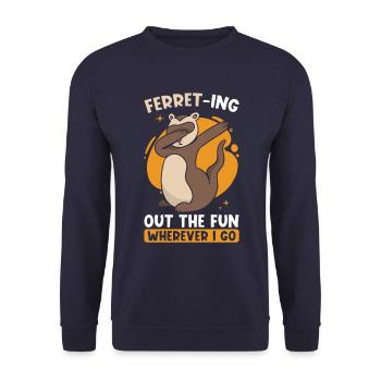 Cadeau de furet pour les propriétaires de furets - Sweat-shirt Unisexe - marine - Devant - Alina (178cm) & Michal (187cm)