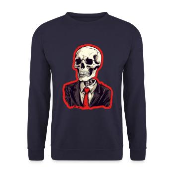 Costume d’Halloween squelette - Sweat-shirt Unisexe - marine - Devant - Alina (178cm) & Michal (187cm)