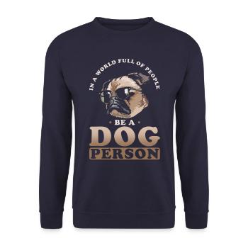 Dog Man Dog Cute - Unisex Sweatshirt - navy - Front - Alina (178cm) & Michal (187cm)