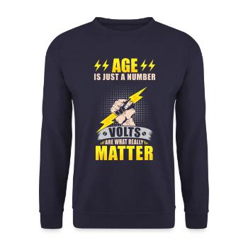 Electrician Birthday Gift Funny - Unisex Sweatshirt - navy - Front - Alina (178cm) & Michal (187cm)
