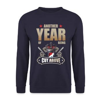 Barber Job Birthday Gift - Unisex Sweatshirt - navy - Front - Alina (178cm) & Michal (187cm)
