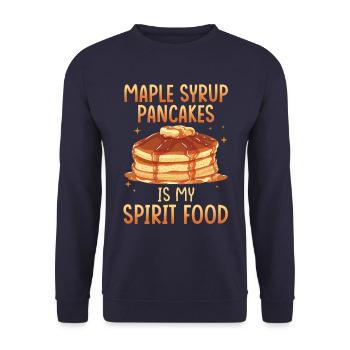 Maple syrup pancakes are my favorite dish - Unisex Sweatshirt - navy - Front - Alina (178cm) & Michal (187cm)
