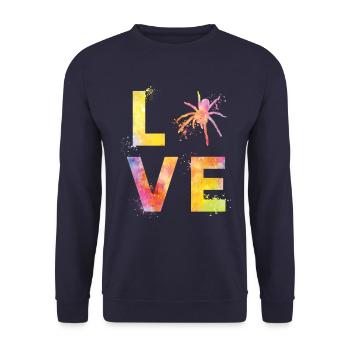Spinnen liebe - Unisex Pullover - Navy - Vorne - Alina (178cm) & Michal (187cm)