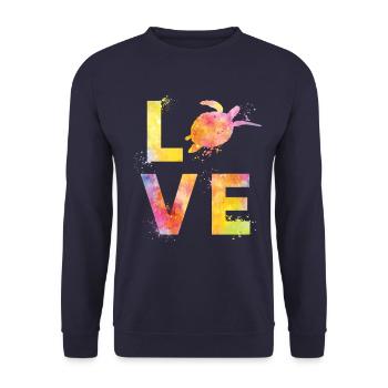 Tortue de mer Amour de tortue - Sweat-shirt Unisexe - marine - Devant - Alina (178cm) & Michal (187cm)