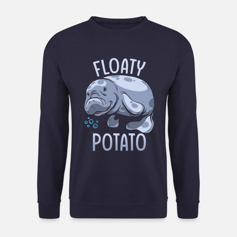 Manatee Floaty Potato Gift - Unisex Sweatshirt - navy