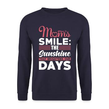 Maman Sourire Mère Amour Inspiration Cadeau - Sweat-shirt Unisexe - marine - Devant - Alina (178cm) & Michal (187cm)