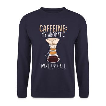 Kaffee Koffein Kaffeearoma Filterkaffee - Unisex Pullover - Navy - Vorne - Alina (178cm) & Michal (187cm)