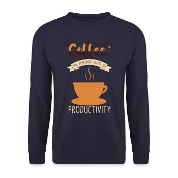 Café Caféine Parfum de café du matin - Sweat-shirt Unisexe - marine - Devant - Alina (178cm) & Michal (187cm)