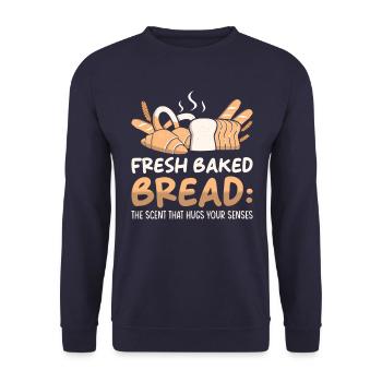 Bread lovers baker bake freshly baked bread - Unisex Sweatshirt - navy - Front - Alina (178cm) & Michal (187cm)