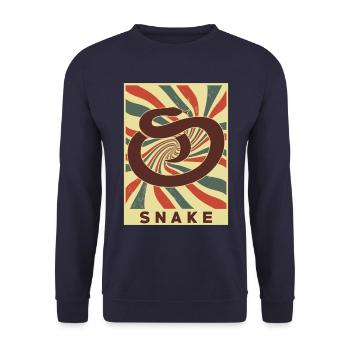 Serpent Rétro Vintage - Sweat-shirt Unisexe - marine - Devant - Alina (178cm) & Michal (187cm)