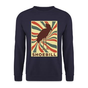 Schuhschnabel Retro Vintage - Unisex Pullover - Navy - Vorne - Alina (178cm) & Michal (187cm)