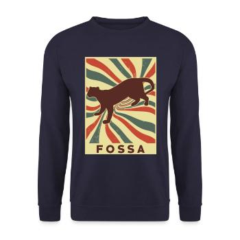 Fossa Rétro Vintage - Sweat-shirt Unisexe - marine - Devant - Alina (178cm) & Michal (187cm)