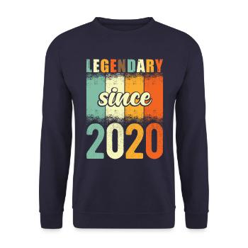 Legendary since 2020 Retro Vintage Birthday - Unisex Sweatshirt - navy - Front - Alina (178cm) & Michal (187cm)
