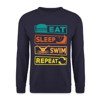 Manger Dormir Nager Répéter - Sweat-shirt Unisexe - marine - Devant - Alina (178cm) & Michal (187cm)
