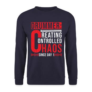 Schlagzeuger Schlagzeug Geschenk - Unisex Pullover - Navy - Vorne - Alina (178cm) & Michal (187cm)