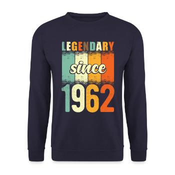 Legendary since 1962 Retro Vintage Birthday - Unisex Sweatshirt - navy - Front - Alina (178cm) & Michal (187cm)