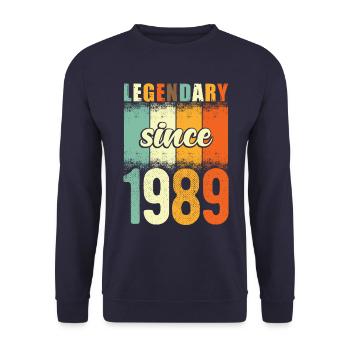 Legendary since 1989 Retro Vintage Birthday - Unisex Sweatshirt - navy - Front - Alina (178cm) & Michal (187cm)
