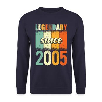 Légendaire depuis 2005 Retro Vintage Anniversaire - Sweat-shirt Unisexe - marine - Devant - Alina (178cm) & Michal (187cm)