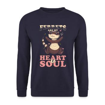 Cadeau de furet pour les propriétaires de furets - Sweat-shirt Unisexe - marine - Devant - Alina (178cm) & Michal (187cm)
