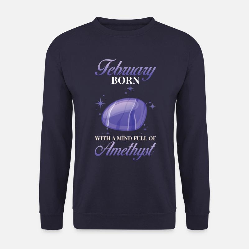 Geburtsstein Februar Amethyst - Unisex Pullover - Navy