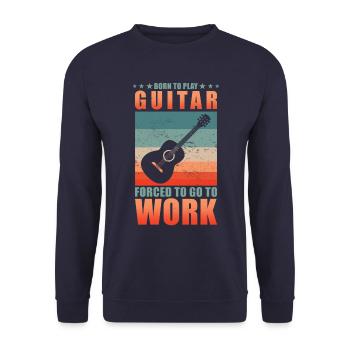 Geboren zum Wandern Gezwungen zur Arbeit zu gehen - Unisex Pullover - Navy - Vorne - Alina (178cm) & Michal (187cm)