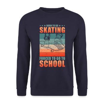 Skateboarder Skater School Dicton - Sweat-shirt Unisexe - marine - Devant - Alina (178cm) & Michal (187cm)