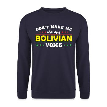 Zwingen Sie Mich Nicht, Meine Bolivianische - Unisex Pullover - Navy - Vorne - Alina (178cm) & Michal (187cm)