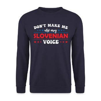 Ne me forcez pas à utiliser ma voix slovène - Sweat-shirt Unisexe - marine - Devant - Alina (178cm) & Michal (187cm)