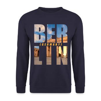Berlin Deutschland Souvenir - Unisex Pullover - Navy - Vorne - Alina (178cm) & Michal (187cm)