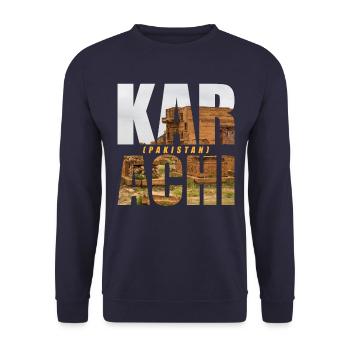 Karachi Pakistan Souvenir - Unisex Pullover - Navy - Vorne - Alina (178cm) & Michal (187cm)