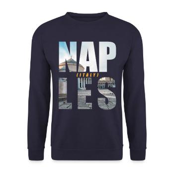 Naples Italy Souvenir - Unisex Sweatshirt - navy - Front - Alina (178cm) & Michal (187cm)