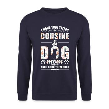 Cousine & Hunde Mama - Unisex Pullover - Navy - Vorne - Alina (178cm) & Michal (187cm)