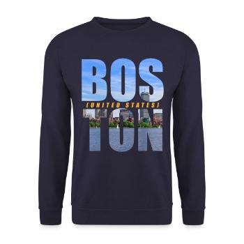 Boston USA Souvenir - Unisex Sweatshirt - navy - Front - Alina (178cm) & Michal (187cm)