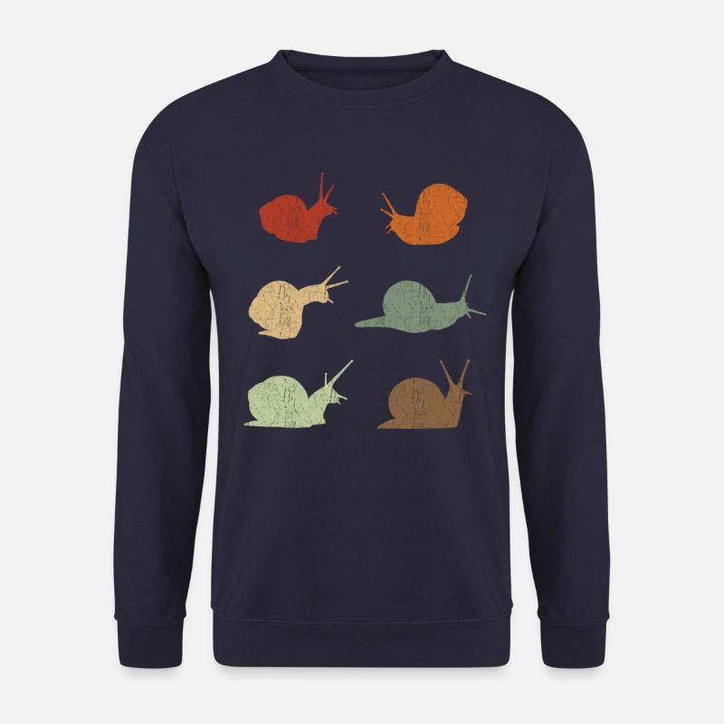 Schnecke Retro Vintage Schnecken - Unisex Pullover - Navy