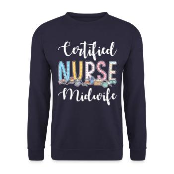Infirmière sage-femme certifiée - Sweat-shirt Unisexe - marine - Devant - Alina (178cm) & Michal (187cm)