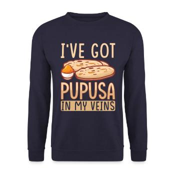 Pupusa Food Salvadoran Dish Tortilla - Sweat-shirt Unisexe - marine - Devant - Alina (178cm) & Michal (187cm)