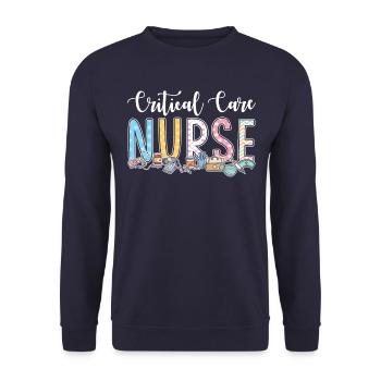 Gift idea for intensive care nurses - Unisex Sweatshirt - navy - Front - Alina (178cm) & Michal (187cm)