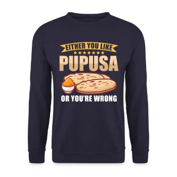 Pupusa Food Salvadoran Dish Tortilla - Sweat-shirt Unisexe - marine - Devant - Alina (178cm) & Michal (187cm)