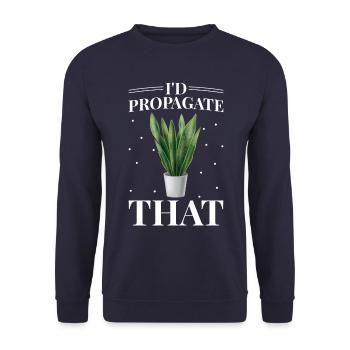 Sansevieria plant lovers, I would - Unisex Sweatshirt - navy - Front - Alina (178cm) & Michal (187cm)