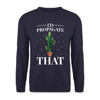 I would propagate cactus plant lovers - Unisex Sweatshirt - navy - Front - Alina (178cm) & Michal (187cm)