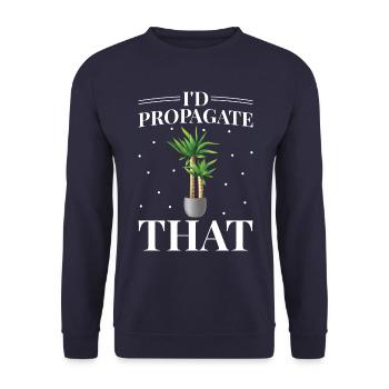 Palm plant lovers, that's what I would pass on - Unisex Sweatshirt - navy - Front - Alina (178cm) & Michal (187cm)