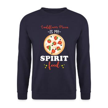 Cauliflower Pizza Vegan Vegetarian Vegetables - Unisex Sweatshirt - navy - Front - Alina (178cm) & Michal (187cm)