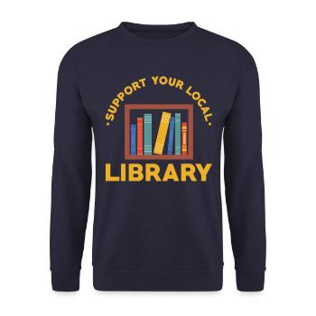 Librarian local library - Unisex Sweatshirt - navy - Front - Alina (178cm) & Michal (187cm)