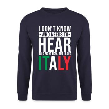 Italien Liebe - Unisex Pullover - Navy - Vorne - Alina (178cm) & Michal (187cm)