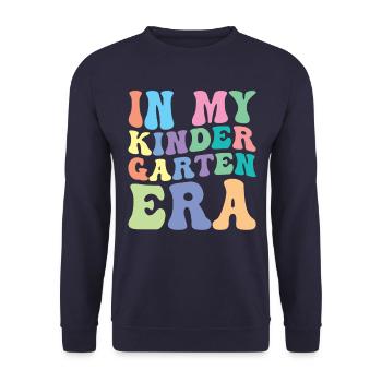 Élève Kindergarten Retro Groovy - Sweat-shirt Unisexe - marine - Devant - Alina (178cm) & Michal (187cm)