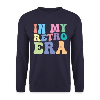 Retro Groovy - Unisex Pullover - Navy - Vorne - Alina (178cm) & Michal (187cm)