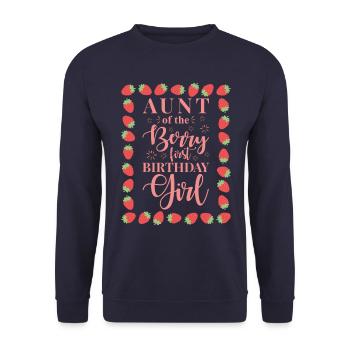 Premier anniversaire Enfant Tante Fraise - Sweat-shirt Unisexe - marine - Devant - Alina (178cm) & Michal (187cm)