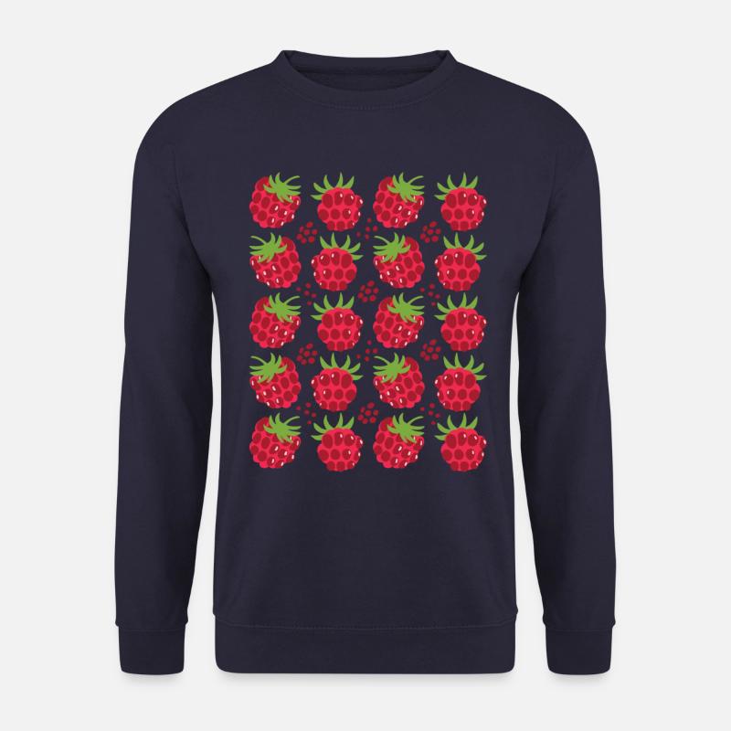 Raspberry Berries Fruit Pattern - Unisex Sweatshirt - navy